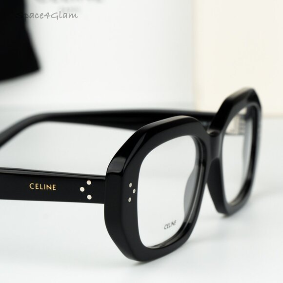 Celine Women Eyeglasses Black Demo Rectangle CL50156I 3 DOTS 001 NEW AUTHENTIC - Picture 4 of 8